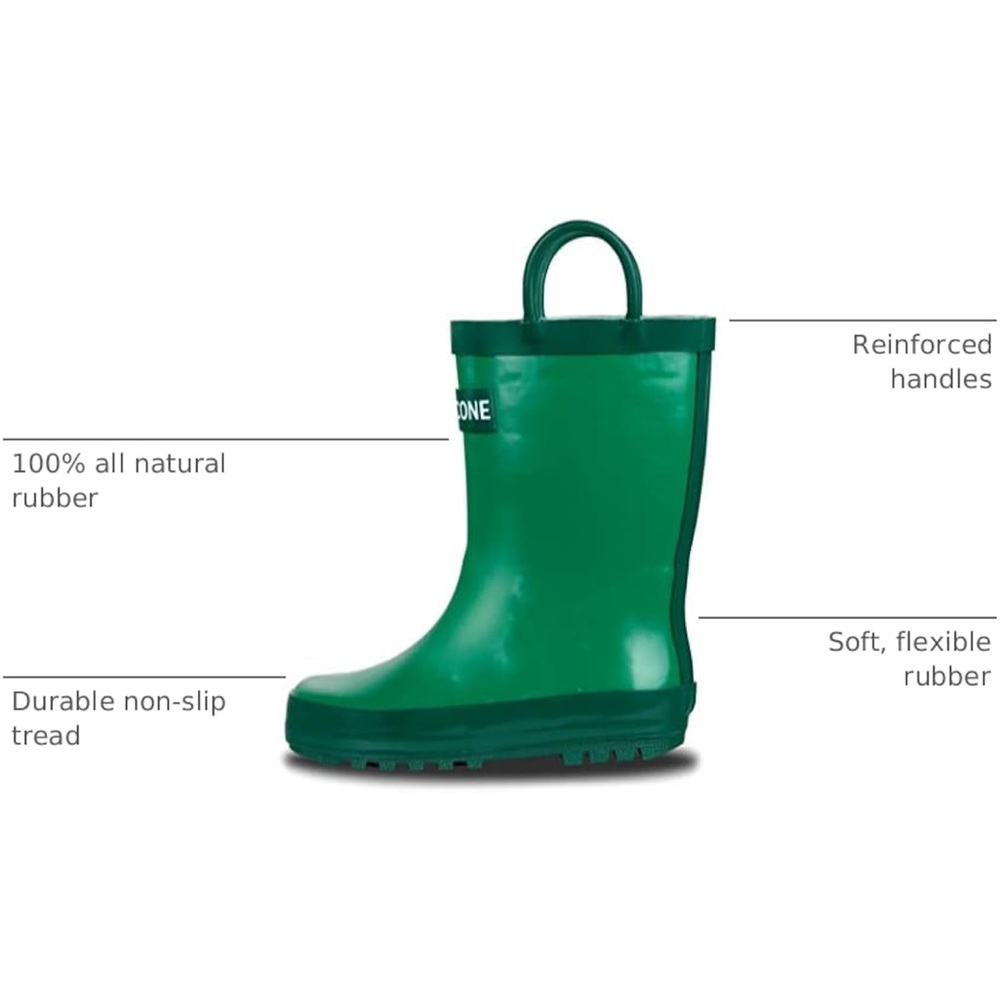 Lone Cone Kids Green Rain Boots